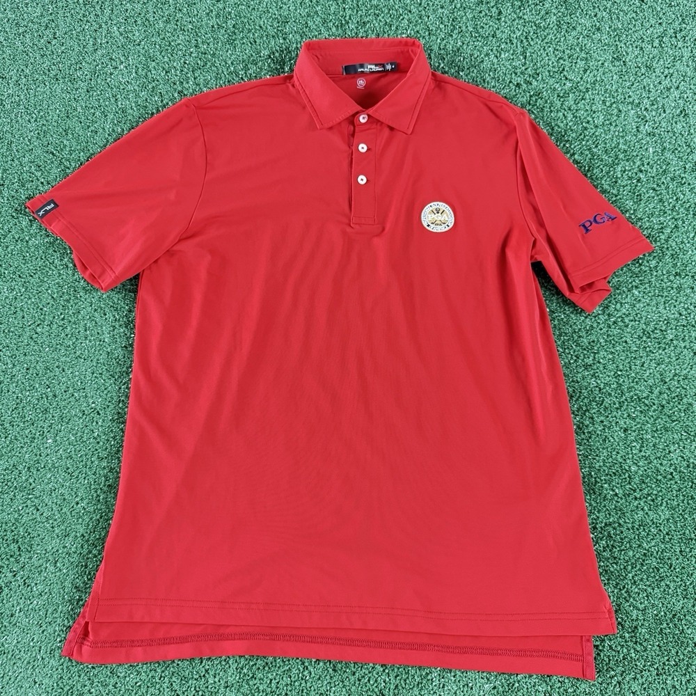 RLX Ralph Lauren PGA Men's Short Sleeve Polo Shirt Size Medium Red